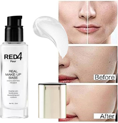 RED4 Reall Makeup Basee Highlighting Primer| Skin-Hydrating Poreless  Primer  - 30 ml(white)