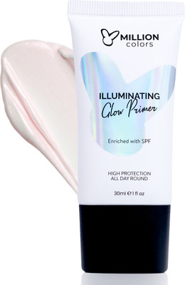 Million Colors Illuminating Glow Primer Strobe Cream & Face Highlighter with SPF & Niacinamide Primer  - 30 ml(Rose Gold)