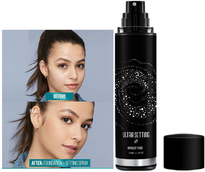 DARVING Professional Make Up Setting Spray Bottle Dewy Matte Setting Finish Long Lasting Primer  - 120 ml(BLACK)