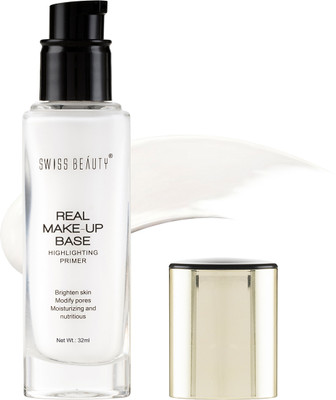SWISS BEAUTY Real Makeup Base Hightlighting Primer| Skin-hydrating Poreless Primer Highlighter(Golden Tint)