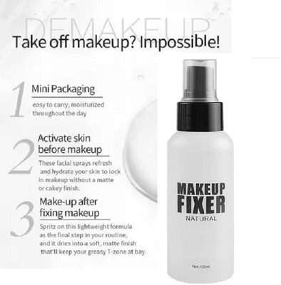 AMOSFIA Best Matte Finish Makeup Setting Spray Long Lasting Makeup Fixer Spray  Primer  - 100 ml(Transparent)