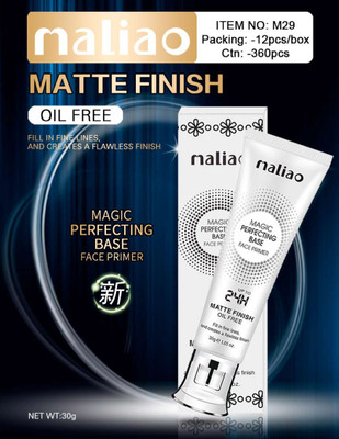 MALIO Magic Perfecting Base Face Primer Upto 24H Matte Finish Oil Free Primer  - 30 g(Transparent Base)