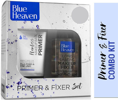BLUE HEAVEN PRIMER 30G & FIXER 60ML FLAWLESS MAKEUP BASE LONG LASTING Primer  - 90 ml(Transparent)