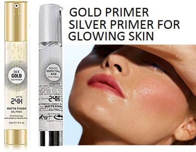 GABBU GOLD & SILVER UP TO 24H MATTE FINISH OIL FREE PERFECTING BASE FACE PRIMER Primer  - 120 ml(GOLD, SILVER)