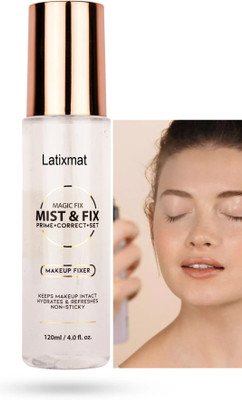 Latixmat Refreshes & non sticky Long lasting Makeup Fixer Primer  - 120 ml(Transparent)