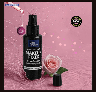 BLUE HEAVEN Dewy Glow Look Finish Long Lasting Makeup Fixer with Rose Extract Spray 60ml Primer  - 60 ml(CLEAR)