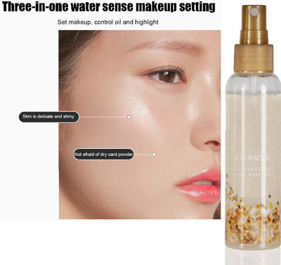 ADJD Setting spray silver makeup fixer liquid highlight Primer  - 120 ml(SHIMMER WHITE)