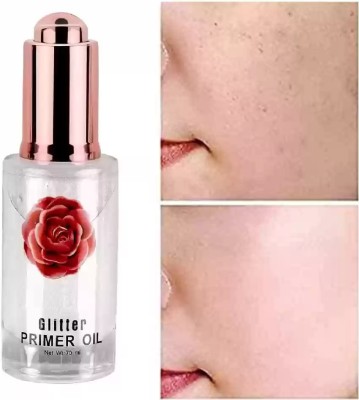 HUZURLU Glitter Rose Oil Makeup Base Face  Primer  - 35 ml(transpernt)