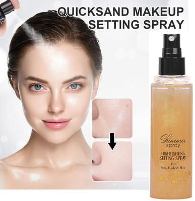 ADJD Glow Makeup Setting Spray Shimmer Finish Brighten Face Body Fixer Primer  - 120 ml(GOLDEN)