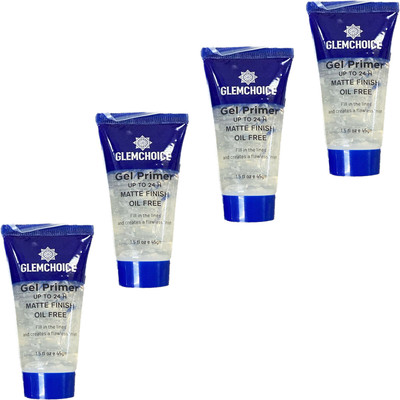 MOSKLIN GLAMCHOICE GEL PRIMER FOR UPTO 24H MATTE FINISH & GLOWING SKIN PACK OF - 45g x 4 Primer  - 180 g(MULTICOLOUR)