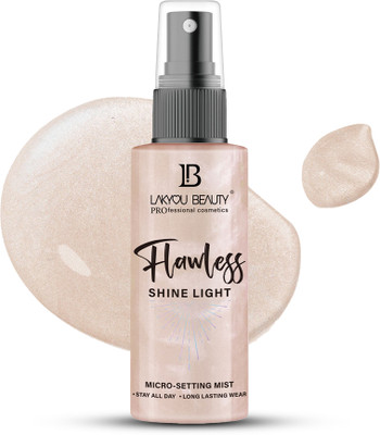 Lakyou Beauty Flawless Shine Light Micro Setting Mist Smooths Softens Secures Makeup All Day Primer  - 100 ml(Gold)