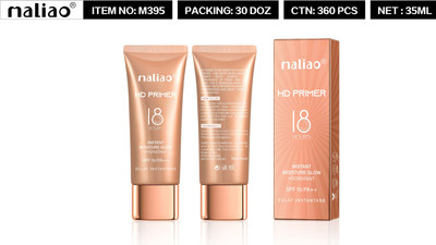 MALIO HD Primer 18 Hours Instant Moisture Glow Hydratant M395 Primer  - 35 ml(Transparent Base)