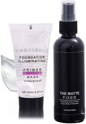 ADJD Most Trending Fixer combo with Primer Foundation Luxury Primer  - 150 ml(Transparent)