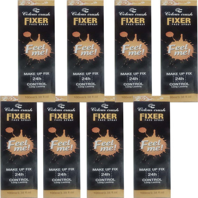 COSMORA COLOUR CRUSH FIXER FACE SPRAY FOR PERFACT MAKEUP STAY GOLDEN PACK OF - 100ml x 8 Primer  - 800 ml(MULTICOLOUR)