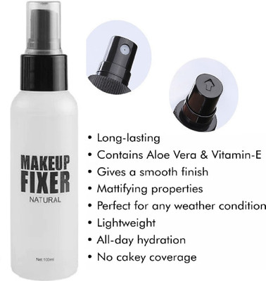 Amaryllis Misty Finish Professional Makeup Fixer Spray for Face makeup  Primer  - 100 ml(Transparent)