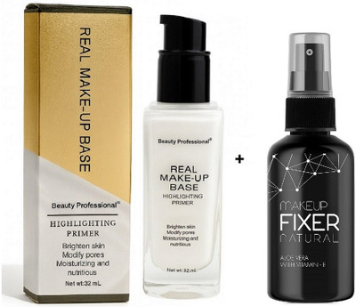 SKAM BEAUTY Beauty Real Makeup Base 2 in 1 Highlighter -Highlighting Primer + Makeup Fixer Primer  - 112 ml(The Swiss Natural Tint)