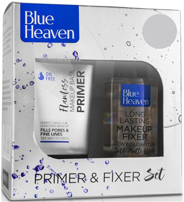 BLUE HEAVEN PRIMER 30G & FIXER 60ML MAKEUP SET Primer  - 90 ml(Transparent)