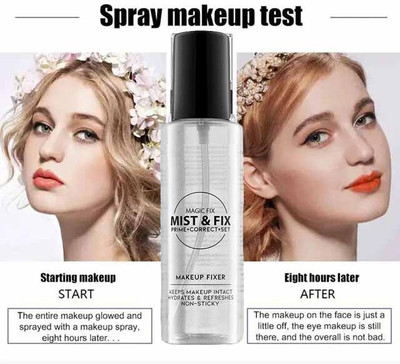 manasona MakeupFixer spray | Non Sticky, Keeps Makeup Intact, Hydrates & Refreshes  Primer  - 120 ml(TRANSPARENT)
