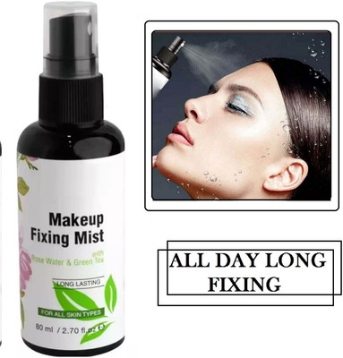 HUZURLU ALL DAY LONG LASTING MAKEUP FIXING MIST FOR ALL SKIN TYPE Primer  - 80 ml(TRANSPARENT)