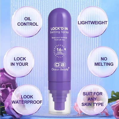 OCEAN BEAUTY Professional Makeup Setting Fixer Spray Oil Control Lightweight Hydrate Make Up Primer  - 100 ml(Transparent)