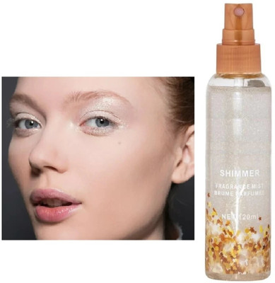 HUZURLU LONG LASTING & PROFESSIONAL SHIMMER FRAGRANCE MIST MAKEUP FIXING SPRAY 1 Primer  - 120 ml(TRANSPARENT)