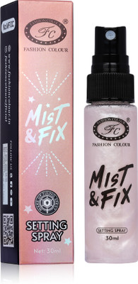 FASHION COLOUR Mist & Fix Setting Spray-Waterproof Long-Lasting Makeup Hydrating & Illuminating Primer  - 30 ml(Pink)