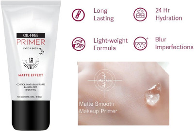 HUZURLU Long Lasting Hydrating Face & Body Matte Finish  Primer  - 30 ml(Transparent)