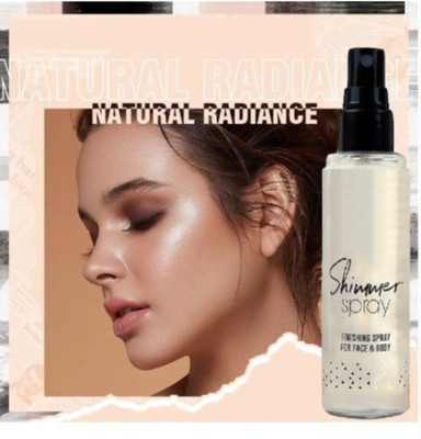AFARAXIA Illuminated Smooth Highlighter Shimmer Glow Body Bronzer Silver Cream Spray Primer  - 150 ml(Gold)