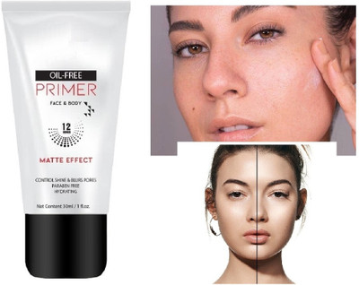 HUZURLU 12 HOURS LONG LASTING HYDRATING FACE & BODY MATTE FINISH PRIMER Primer  - 30 ml(TRANSPARENT)