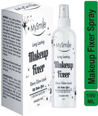 Mysmile Long Lasting Makeup Fixer Dewy Glow Look & Silk Matte Effect 100ml Primer  - 100 ml(White)