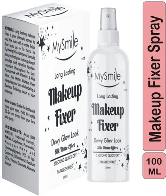 Mysmile Long Lasting Makeup Fixer Dewy Glow Look & Silk Matte Effect, 5 Second Quick Dry Primer  - 100 ml(White)