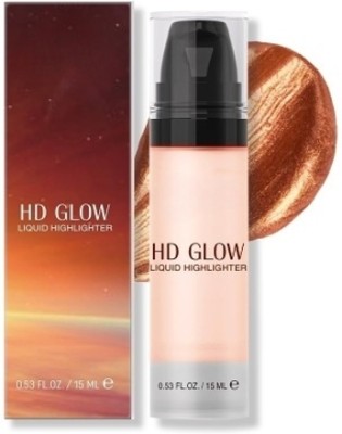 CRAZYHUDA Glow Liquid Highlighter - Radiant and Long-Lasting Illuminator Primer  - 15 ml(Rose Gold)