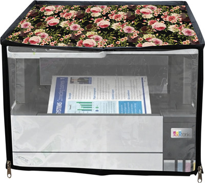 JMT Printer Cover For Epson Eco Tank L6490 Printer (Black Rose Print) Printer Cover