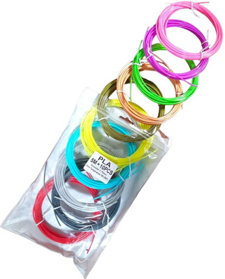 aquints 3D 10 in 1 Each 3D Pen Filament with Plastic Box (5 m) Printer Filament(Multicolor)