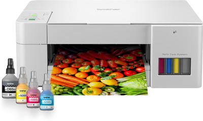 brother DCP-T226 Multi-function Color Ink Tank Printer (Borderless Printing) ideal for Home Usage for Print, Scan & Copy(4 Ink Bottles Included)