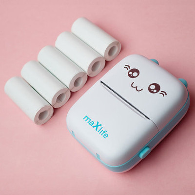 4uonly Portable Bluetooth Mini Thermal Printer Self Adhesive Paper OHJ9 Multi-function Monochrome Label Printer(Label Tape)