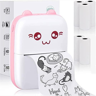 4uonly Portable Bluetooth Mini Thermal Printer Self Adhesive Paper OHJ19 Multi-function Monochrome Label Printer(Label Tape)