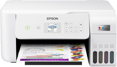 Epson Eco L3266 Multi-function WiFi Color Ink Tank Printer (Color Page Cost: 24 Paise | Black Page Cost: 9 Paise | Borderless Printing) with Micro Piezo Heat Free Technology & 3.6 cm color LCD Screen(4 Ink Bottles Included)