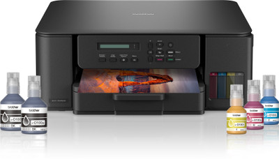 brother DCP-T535DW Multi-function WiFi Color Ink Tank Printer (Color Page Cost: 0.25 Rs. | Black Page Cost: 0.1 Rs. | Borderless Printing) Print, Copy & Scan, Auto Duplex, Up to 16 IPM Mono / 9 IPM Color, Yield: Up to 15,000 Black / 5,000 Color Pages, 128MB Memory(5 Ink Bottles Included)