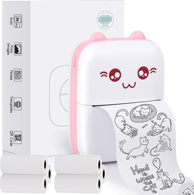 4uonly Portable Bluetooth Mini Thermal Printer Self Adhesive Paper OHJ25 Multi-function Monochrome Label Printer(Label Tape)