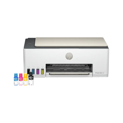HP Smart Tank All in One 523 Multi-function WiFi Color Ink Tank Printer (Color Page Cost: 0.25 Rs. | Black Page Cost: 0.12 Rs. | Borderless Printing) Print, Copy & Scan, Up to 12 IPM Mono / 5 PPM Color, Yield: Up to 4,000 Black / 6,000 Color Pages(4 Ink Bottles Included)