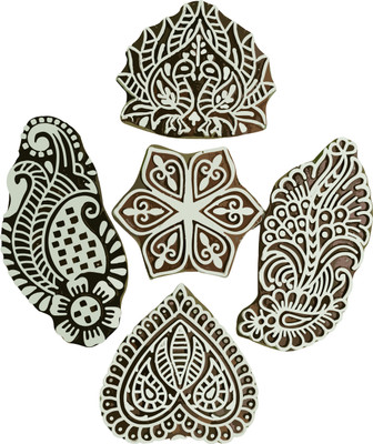 Reniq Discover the Treasures of Wooden Printing Stamps Craft wooden printing stamps Printing Blocks(Pack of 5)