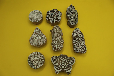 handmadebazar wooden printing block for stamp Printing Blocks(Pack of 8)