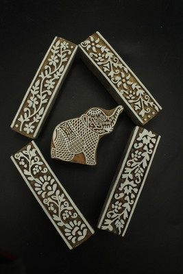 handmadebazar wooden printing block Printing Blocks(Pack of 5)