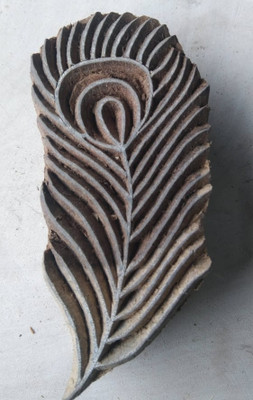 Komal wooden block Peacock Pankh Printing Blocks(Pack of 2)