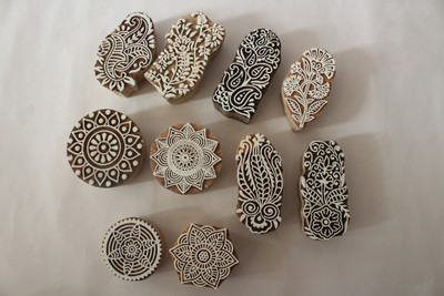 jaipurkala wooden printing block Printing Blocks(Pack of 8)