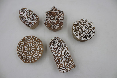 jaipurkala Wooden printing block 302 Printing Blocks(Pack of 5)