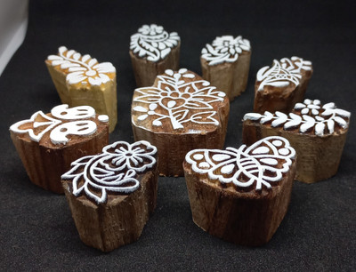 Reniq Art 289 Wooden Printing Block Stamps Hand Carved Printing Blocks Printing Blocks(Pack of 9)