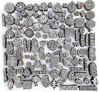 MOHINI HANDICRAFT Wooden Block Printing Stamps (Set of 100) Printing Blocks(Pack of 100)
