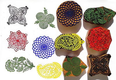 Reniq Printing Block for Saree Salwar Suite Dupatta Textile Printing Blocks Printing Blocks(Pack of 6)